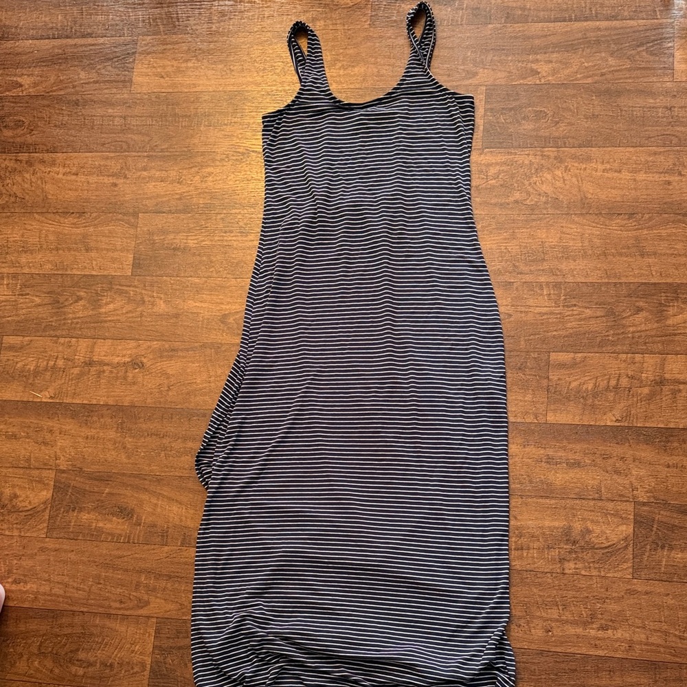 Z Supply Navy and White Striped Maxi Dress